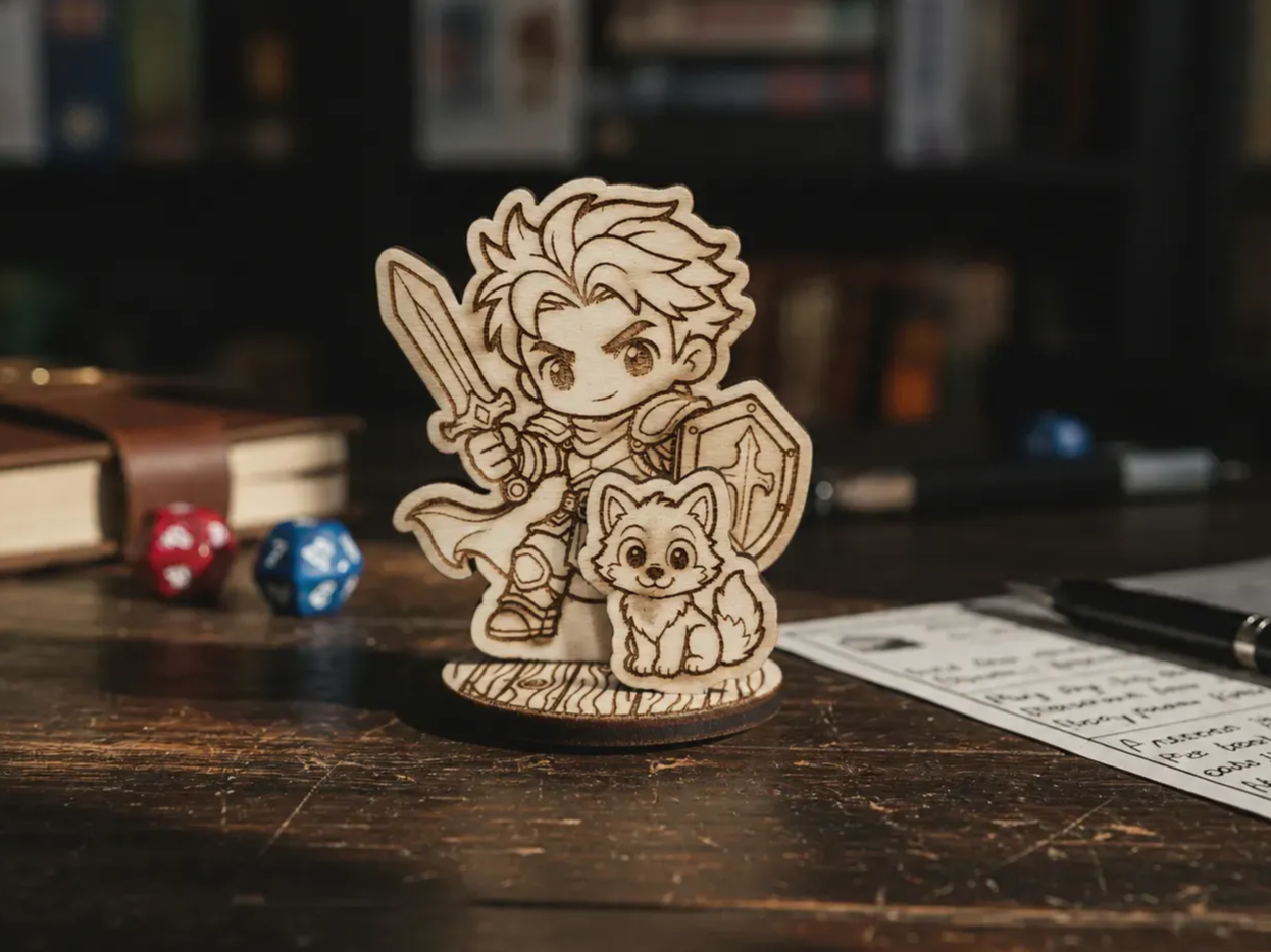 Tiny Tavern Heroes – Human Fighter & Wolf Companion