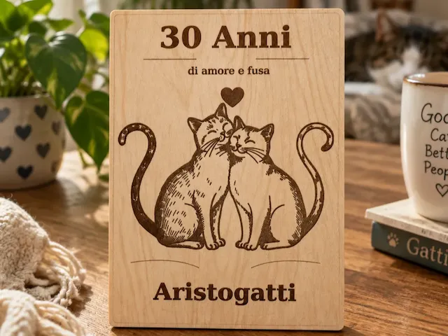 targhetta per i 30 anni del gattile