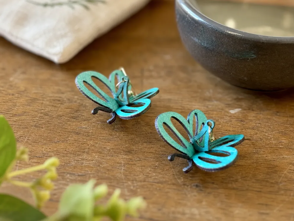 3D drop butterfly earrings