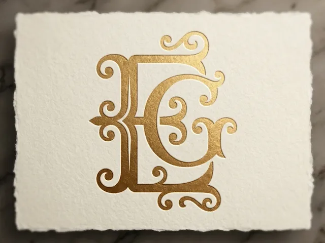 EG Ornate Wedding Monogram – Decorative Interlocked Initials with Intricate Flourishes for Laser Cut Signs, Cake Toppers & Engraving