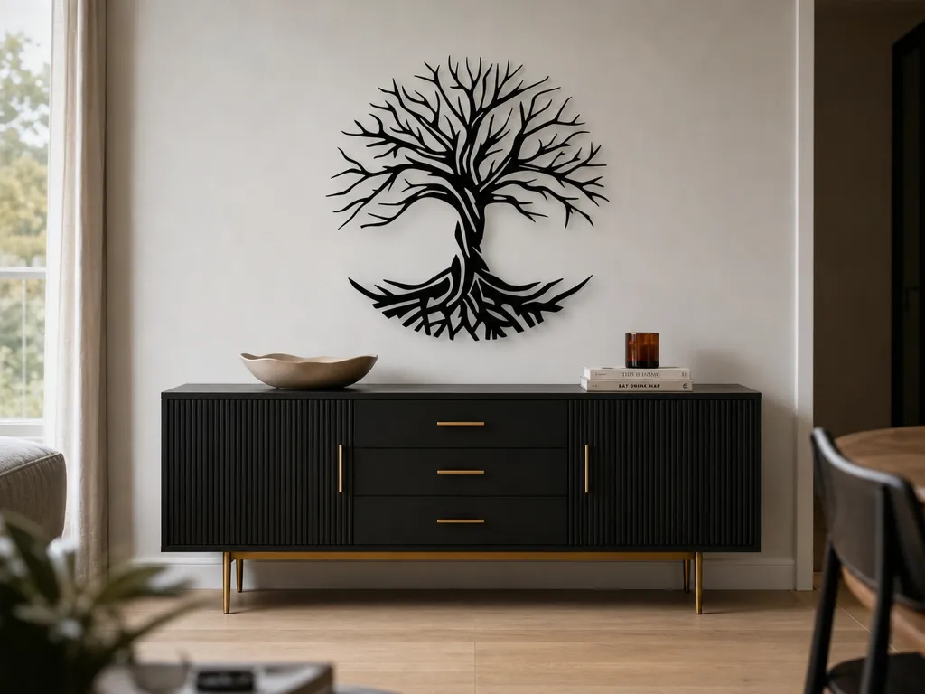 Tree Roots Wall Art SVG, Tree Silhouette SVG, Nature Wall Decor, Laser Cut File, Tree of Life Style SVG, Wooden Wall Art