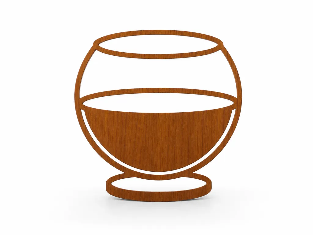 [Laser cut and engrave] Fish Bowl - Laser Cutting Design