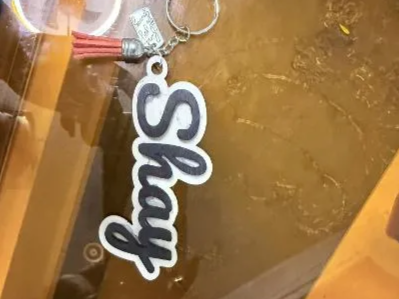 Script Name Tassel Keychain laser cut keychain idea for women