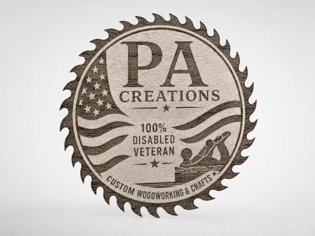 Company Logo on Black Walnut wood