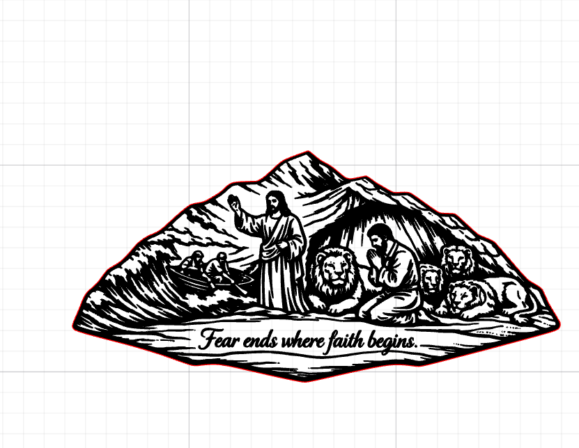 Fear Ends Where Faith Begins Religious Wall Art instruction: step 1 - Setup