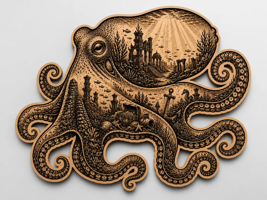 Octopus Scenic Cut and Engrave