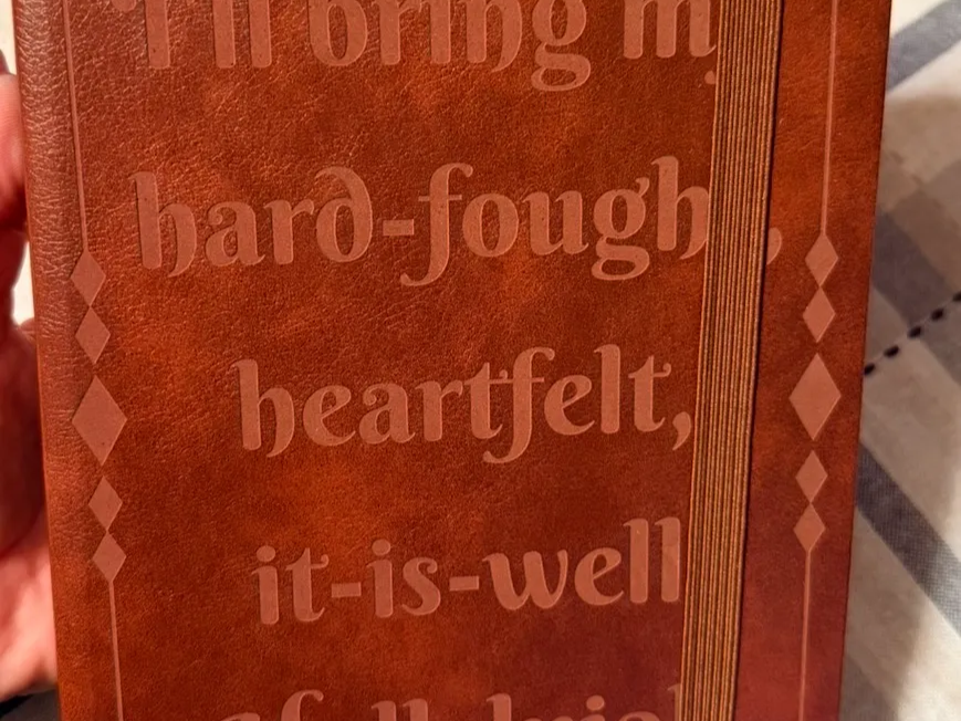 Brown Faux Leather Journal with Inspirational Quote