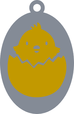 Wooden Easter Chick Hatching from Egg Keychain.xs