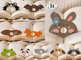 [Laser cut and engrave] Animal Themed Wooden Thumb Page Holder for Reading Laser Cut Bundle. Kids Laser. Cute Wooden Page Holder