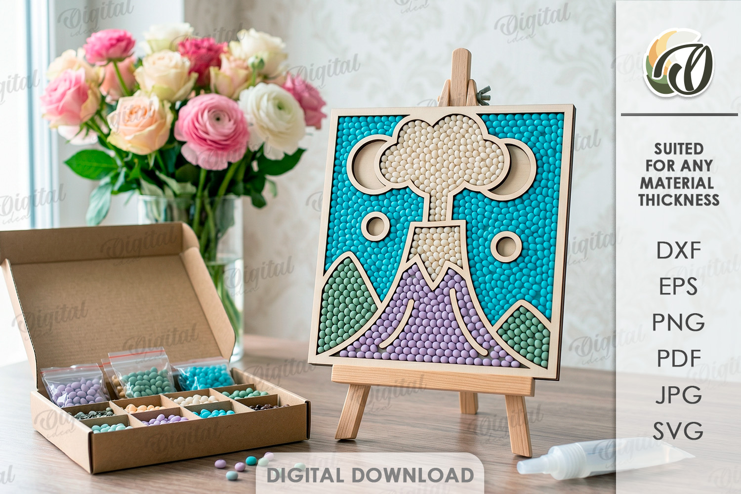 [Laser cut and engrave] Diamond Painting Blanks Bundle. Mosaic Art Laser Cut. Wooden Kids craft. Montessori SVG. Home Decor. Wall Sign. Diamond Mosaic Frame