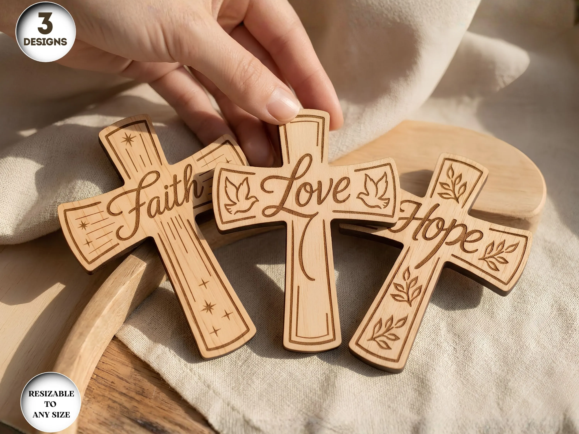 Pocket Engraved Cross SVG Bundle