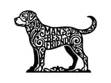 [Laser cut and engrave] Stay Loyal Dog Silhouette Wall Art with Filigree Pattern