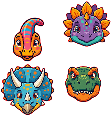 dinosaur masks for color printing.xs