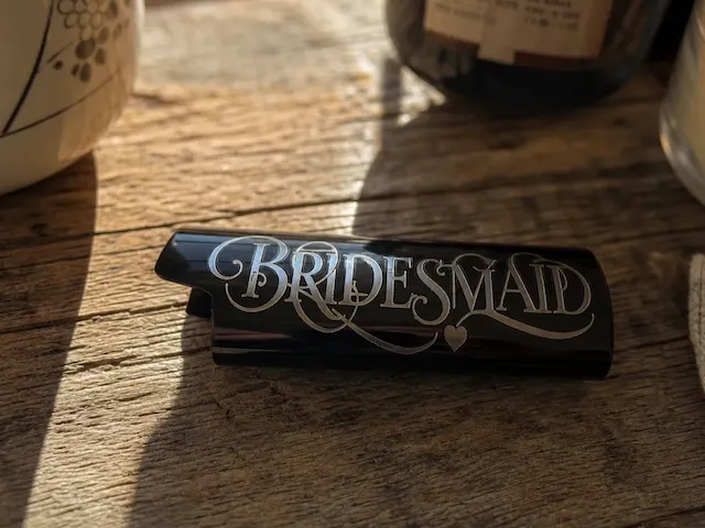 Bridesmaid shiny metal bic lighter cover