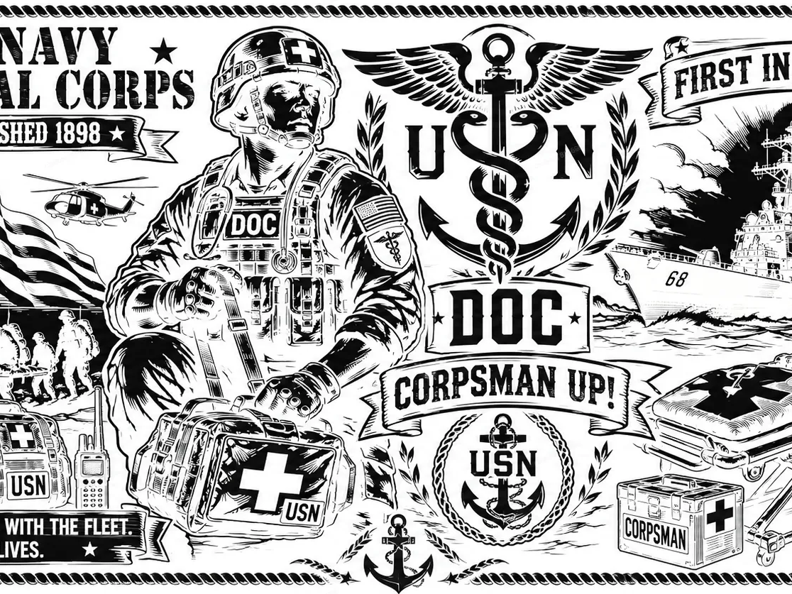 10-009 - U.S. Navy Hospital Corpsman Tumbler Wrap Design