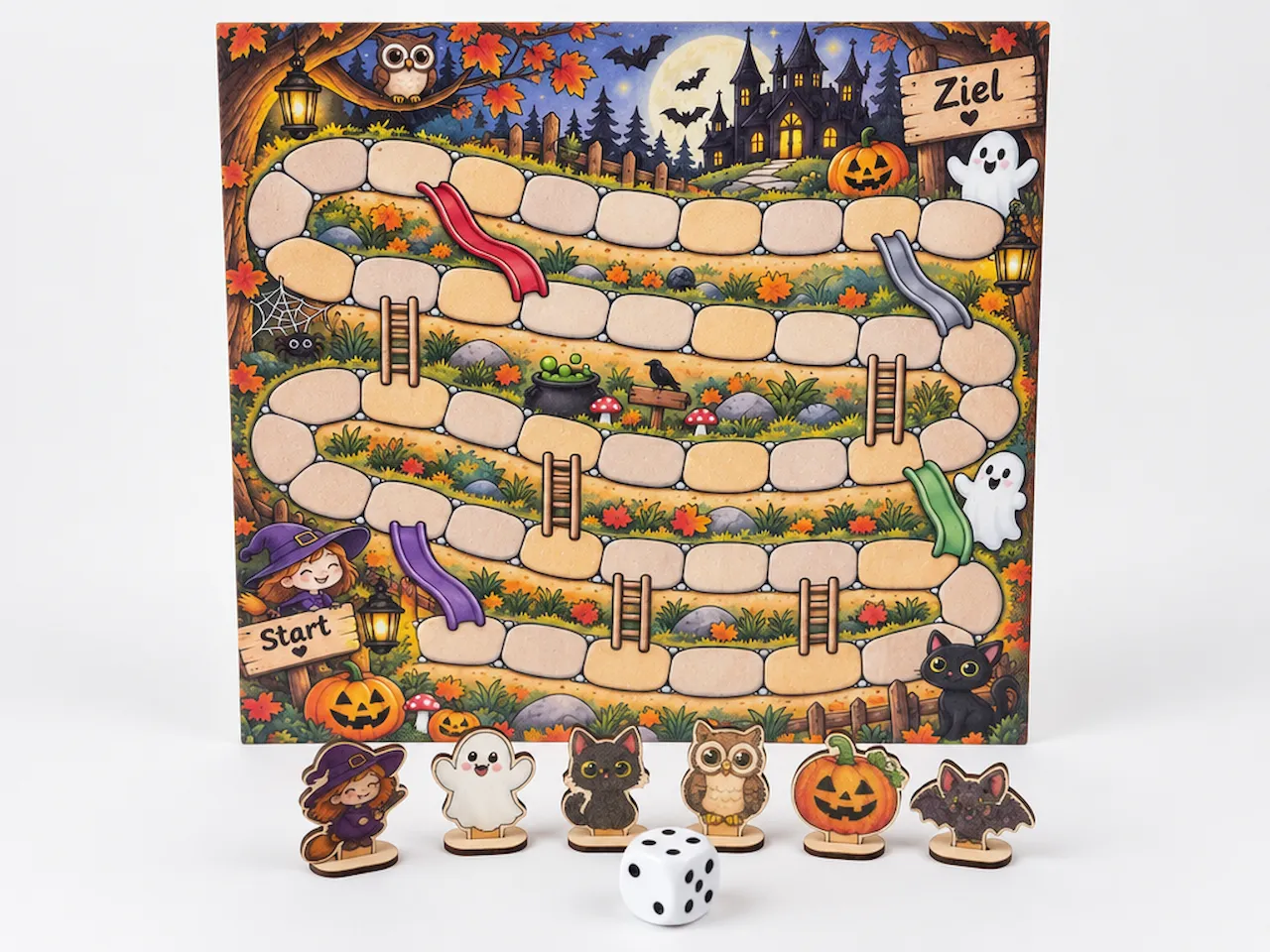 [Laser cut and engrave,Inkjet printing] Halloween Leiterspiel für Kinder