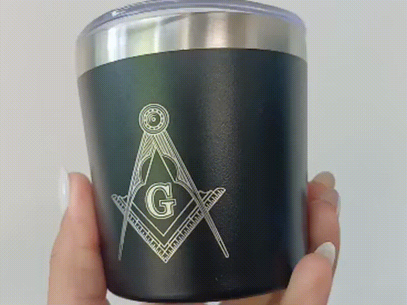Laser-engraved Masonic design - logo - logotype