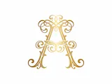[Laser cut and engrave] Lettre A ornementale dorée sur fond texturé vert