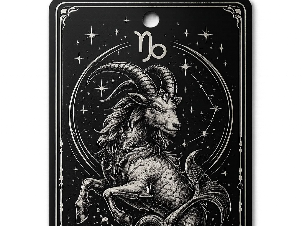 Capricorn Zodiac Sign Wall Hanging with Goat Illustration
