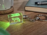 [Laser cut and engrave] Porte-clés lumineux en cristal avec motif de renard