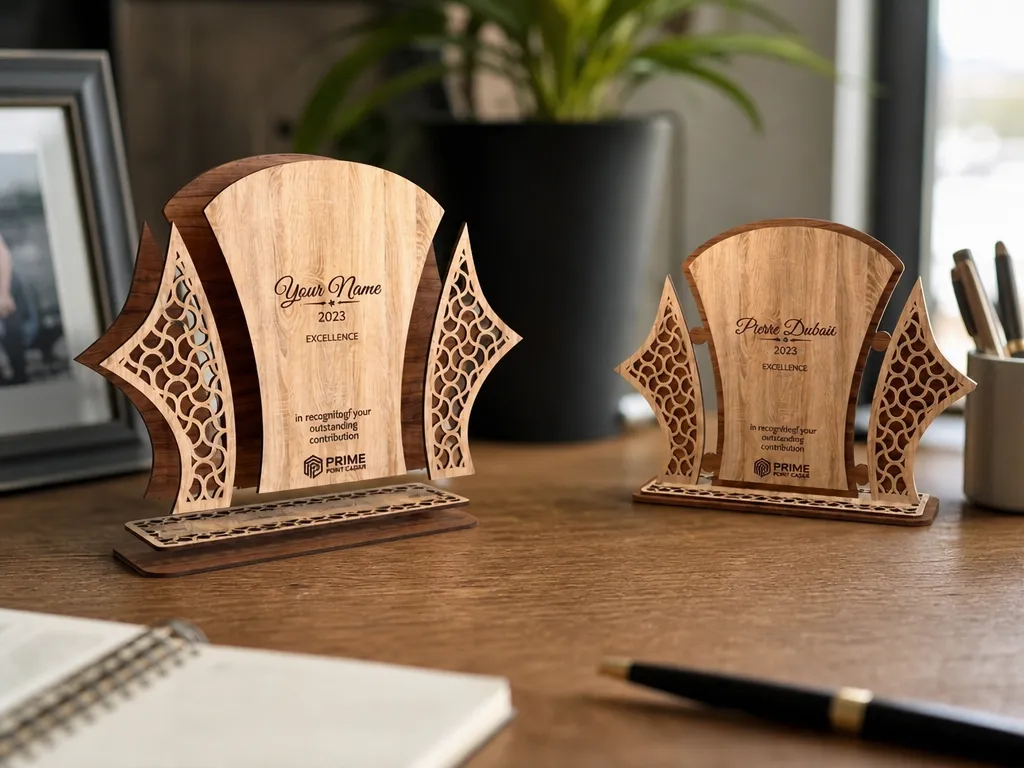 Trophée en bois personnalisé