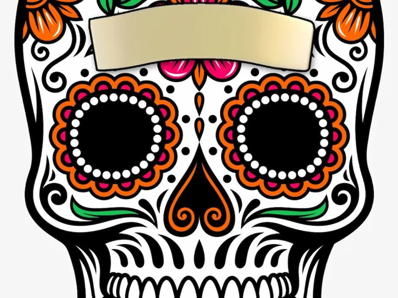 [Laser cut and engrave] Calavera de azúcar con espacio para nombre para día de muertos