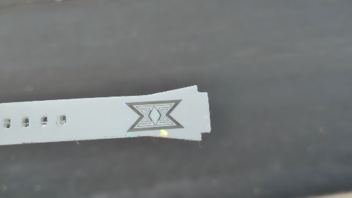 [Laser cut and engrave] White digital sport watch with geometric star strap design