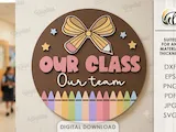 [Laser cut and engrave] Personalized Classroom Signs Bundle. Teacher Name Sign Laser Cut Files. School Welcome Door Hanger. Layered School Decor SVG. Kids. Children