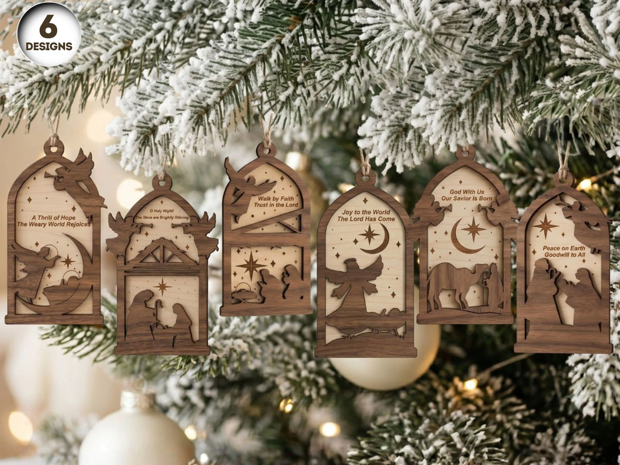 Nativity Silhouette Ornament SVG Bundle