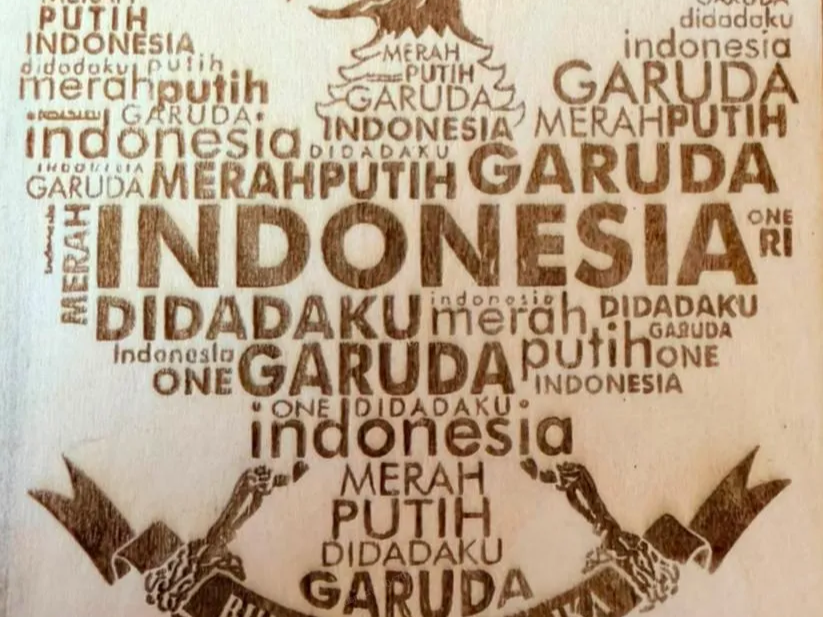 Garuda Pancasila Typography Wall Art Plaque