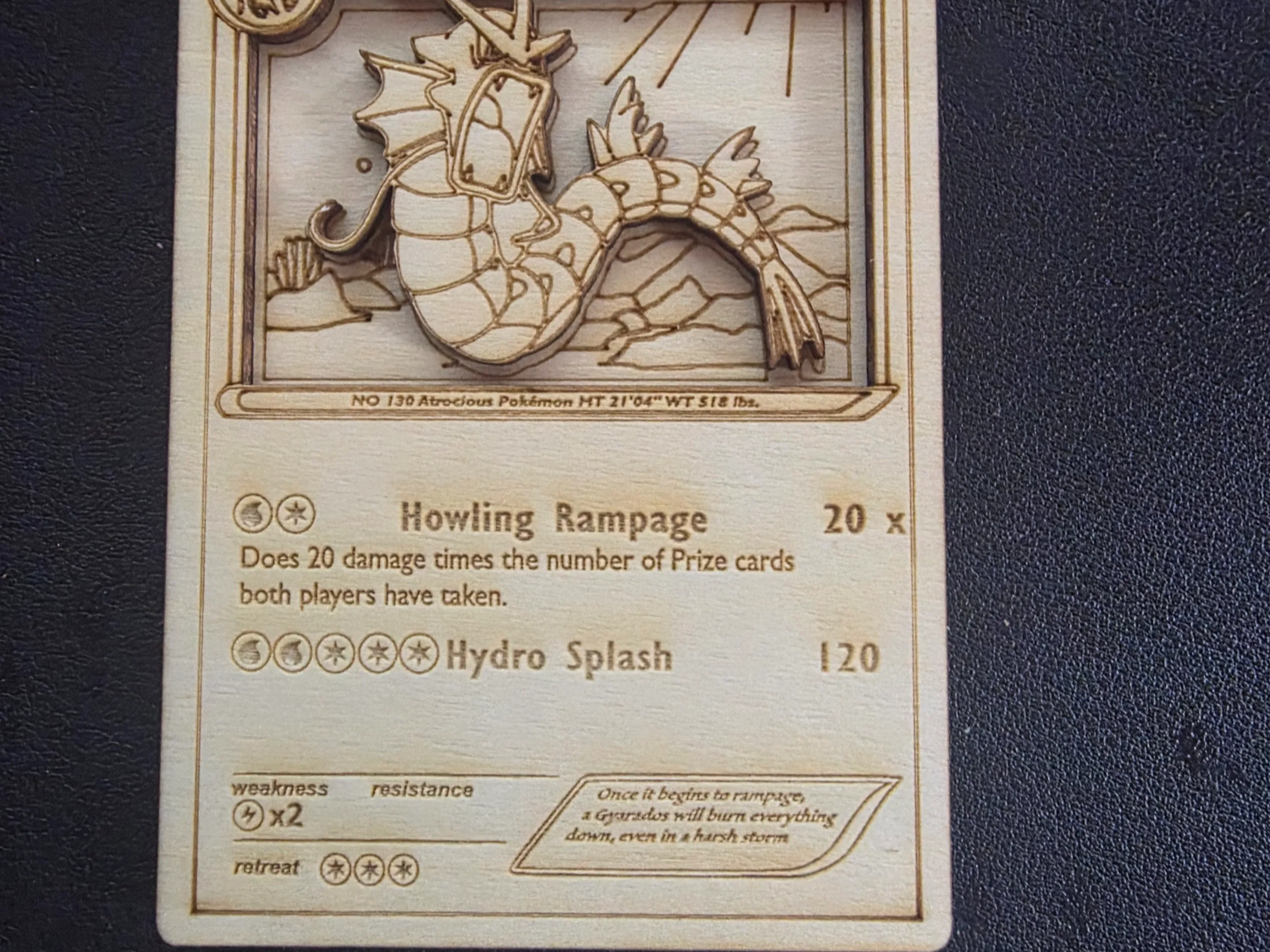 Gyarados Wooden Pokémon Card