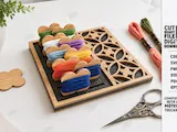 [Laser cut and engrave] Flower Shaped Embroidery Floss Organizer with Thread Bobbins Laser Cut Bundle. Crafting and Sewing