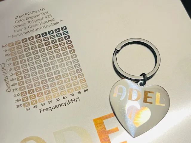 Coeur en acier inoxydable graver en couleur