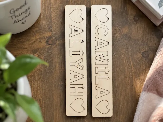 Camila & Aliyah puzzle with hearts side to side