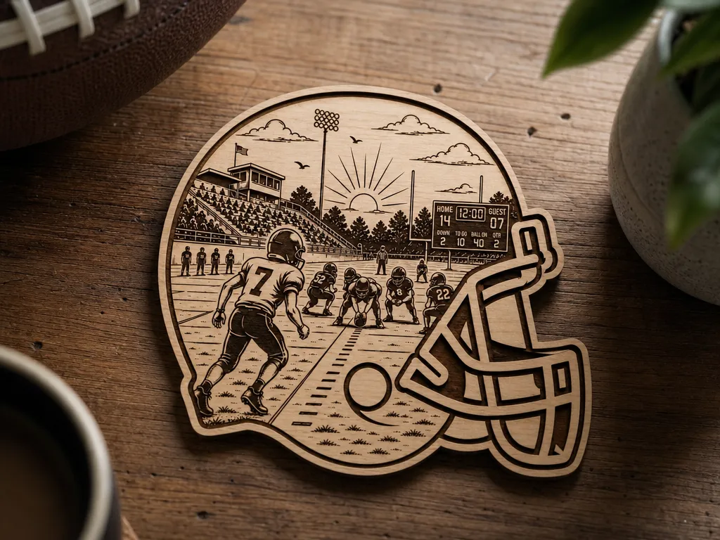 Football Scenic Cut and Engrave