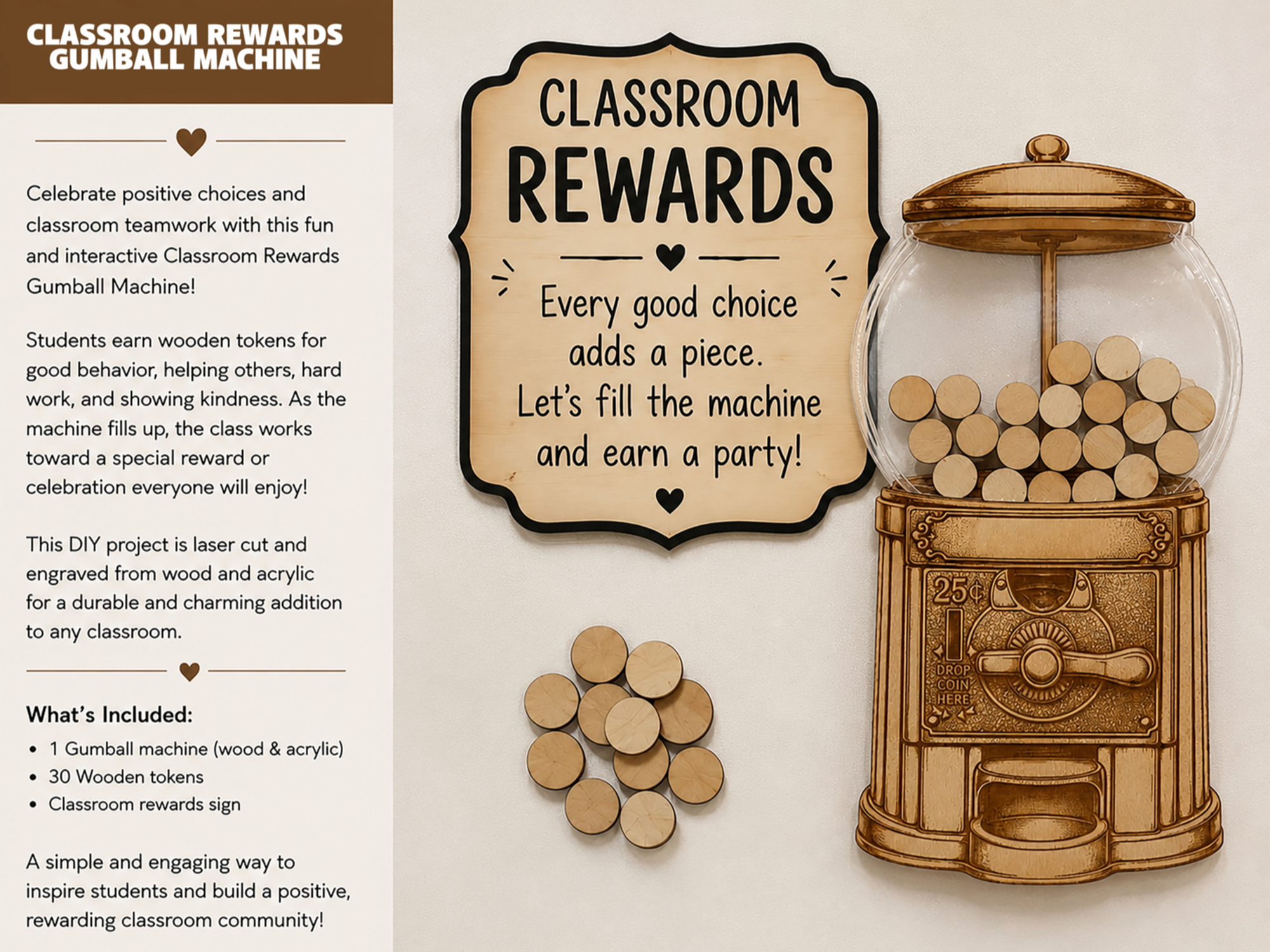 Classroom Rewards Gumball Machine Token Tracker