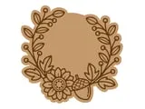 [Laser cut and engrave] Autumnal Floral and Acorn Wreath Coaster