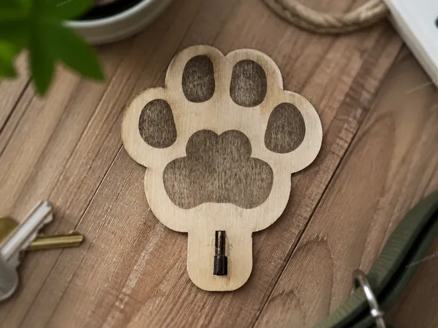 Paw Print Wall Hook for Pet Leashes and Keys