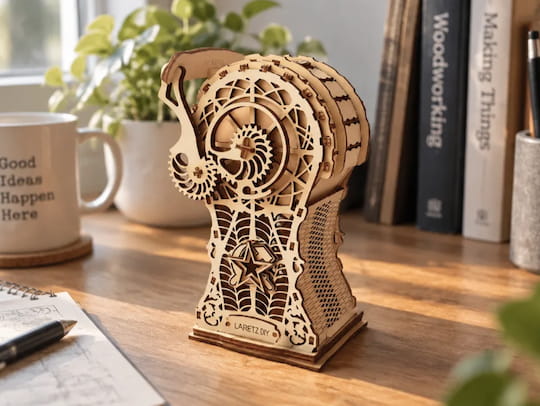 Wooden Gear Mechanism Piggy Bank