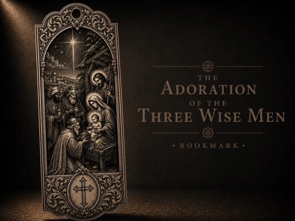 [Laser cut and engrave] The Adoration of the Three Wise Men Nativity Scene Bookmark