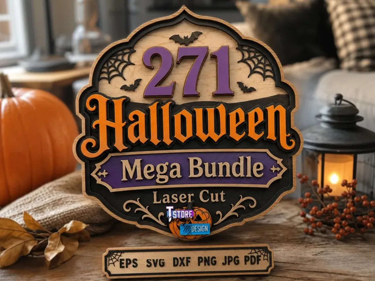 [Laser cut and engrave] Halloween Mega Bundle Laser Cut. Halloween Themed Wooden Signs and Holiday Figurines Collection