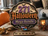 [Laser cut and engrave] Halloween Mega Bundle Laser Cut. Halloween Themed Wooden Signs and Holiday Figurines Collection