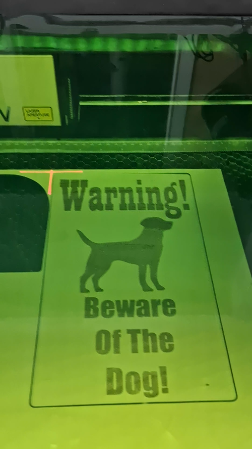 [Laser cut and engrave] Warning Beware Of The Dog Wooden Sign