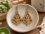 [Laser cut and engrave,Other] Boho Leaf Shape Dangle Earrings