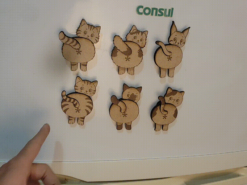 Set de imanes para nevera con figuras de gatos