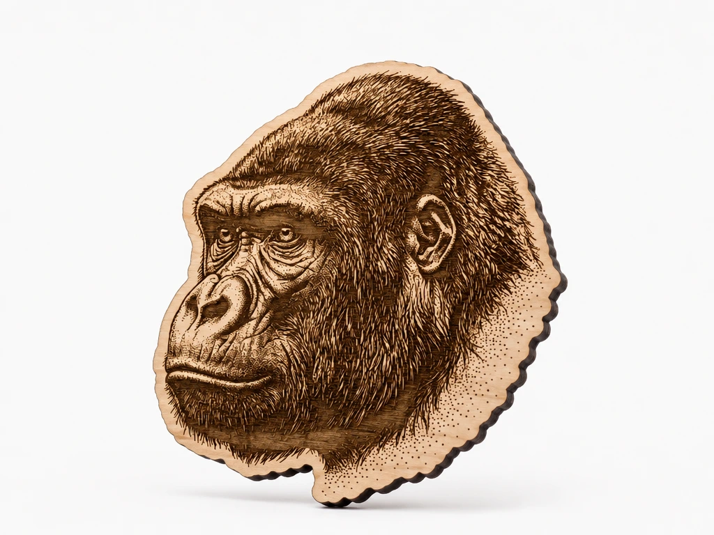 Gorilla Head Wall Hanging Portrait