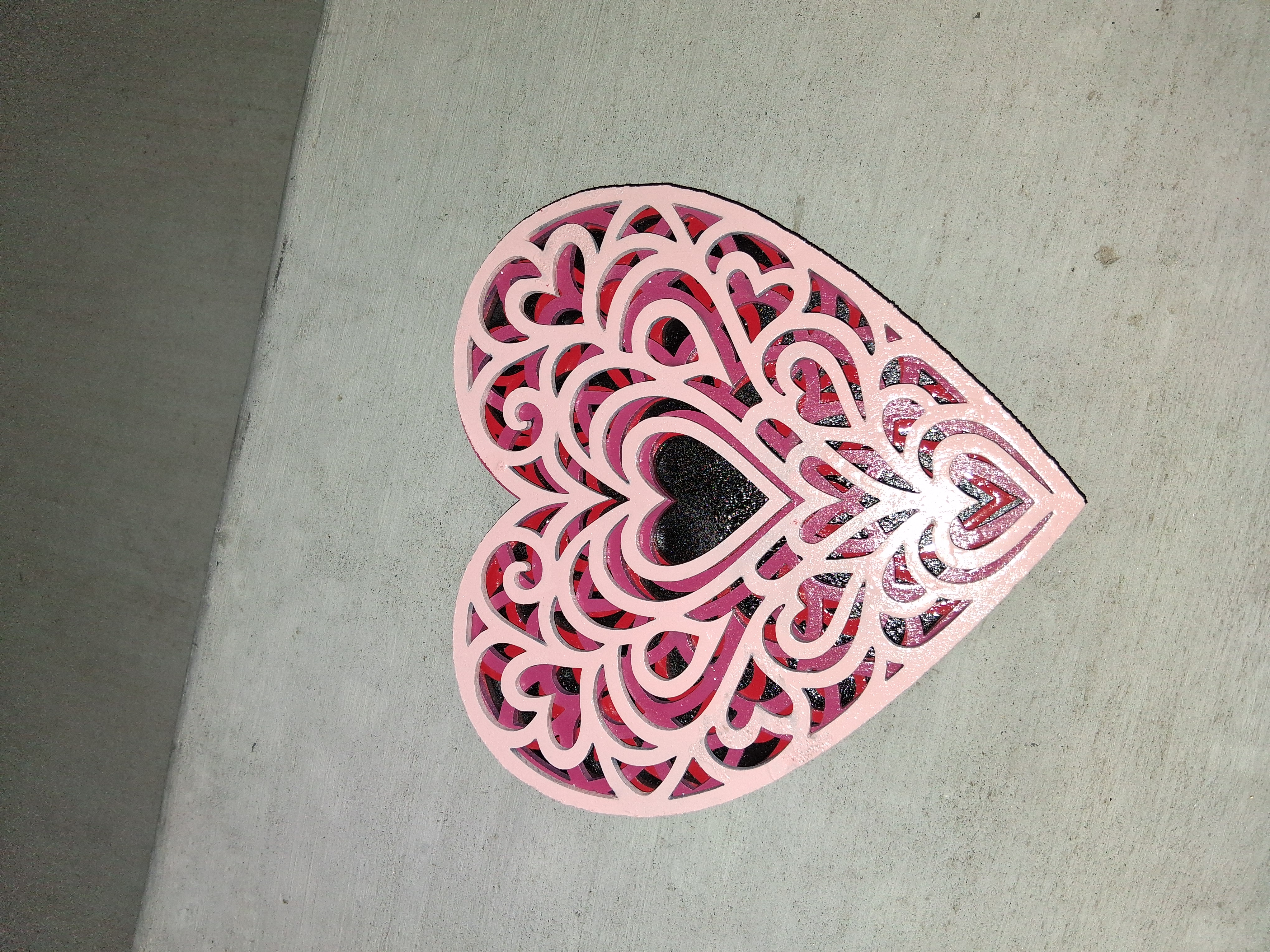 [Laser cut and engrave] Layered Heart Mandala