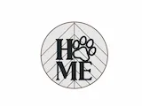 [Laser cut and engrave] Round Home Paw Print Front Door Sign with Floral Accent