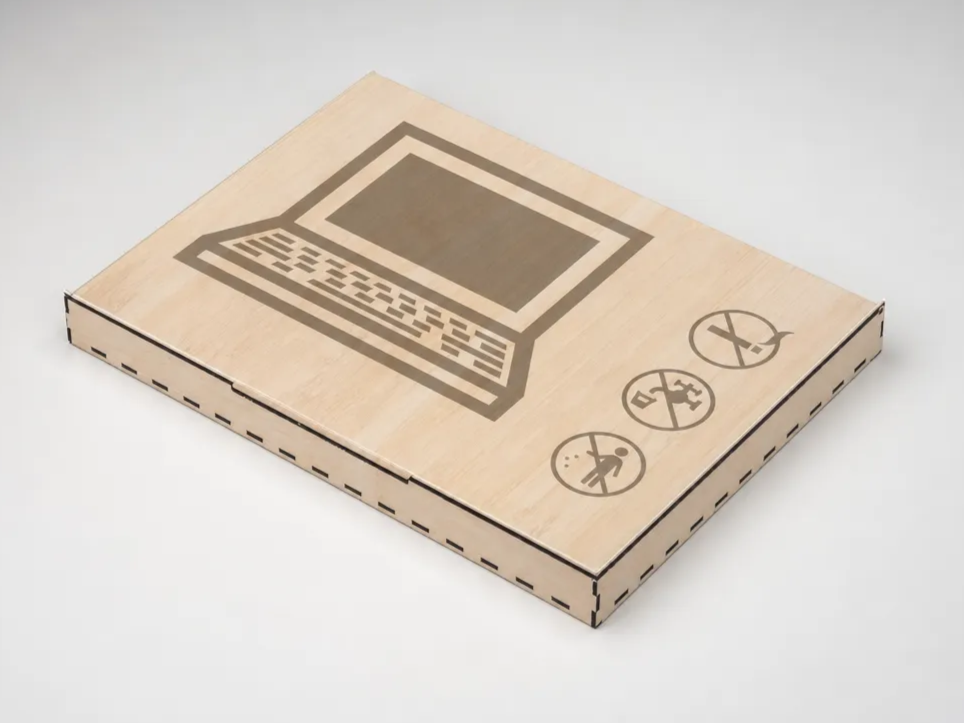 Laptop Storage Box SVG File 16x12x1.5 Inch, Laser Cut Laptop Tray Box Template, Computer Engraved Box Cut File, Plywood MDF Digital Download