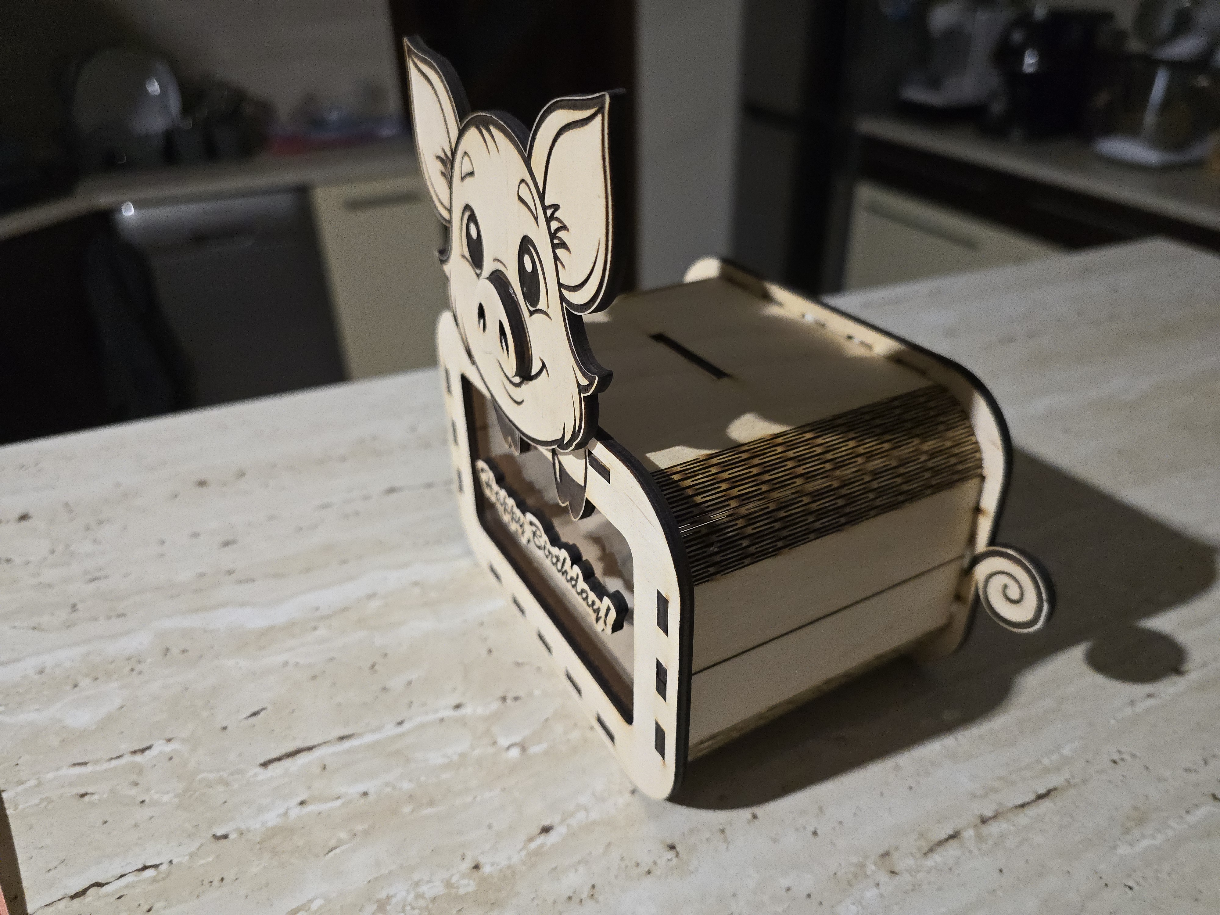 Happy Birthday Piggy Bank Money Box instruction: step 8 - 